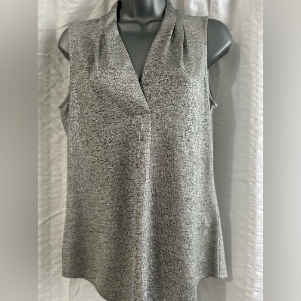 Calvin Klein Gray V-Neck Blouse